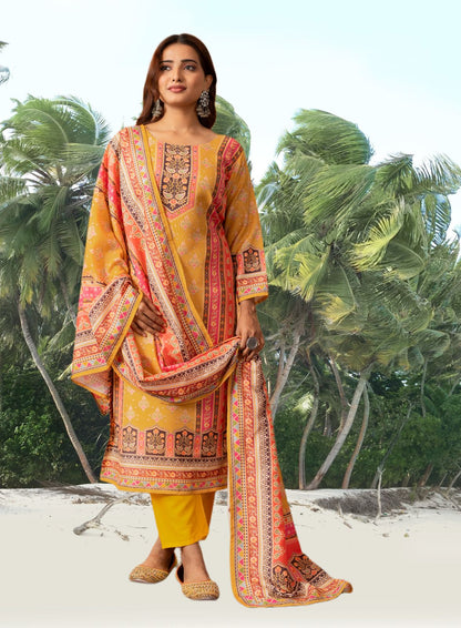 Yellow Color Beautiful Daily Wear Kurti Pent Set in Rayon Fabric