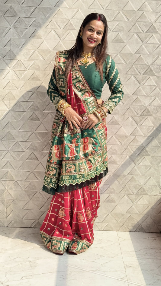Panetar Patola Wedding & Special Occasion Saree in Red Color