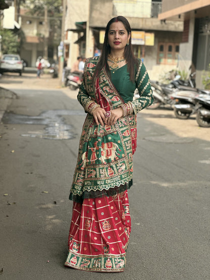 Panetar Patola Wedding & Special Occasion Saree in Red Color