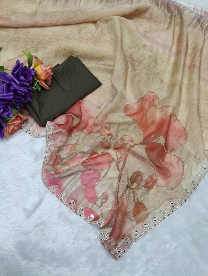 Beautiful Soft Tabby Organza Saree