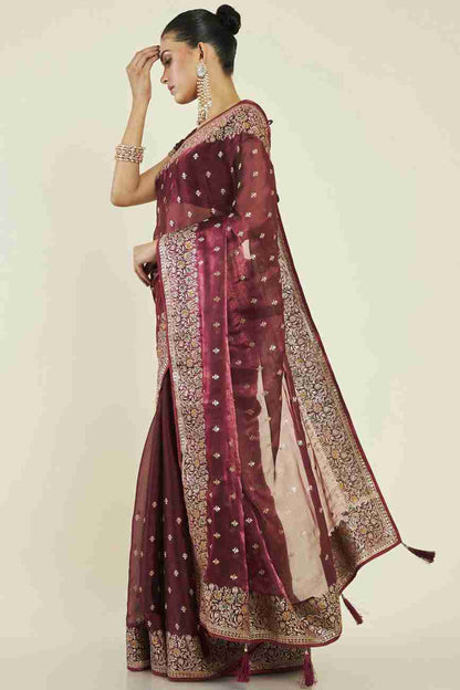 Beautiful Heavy Partywear Saree For Wedding Season