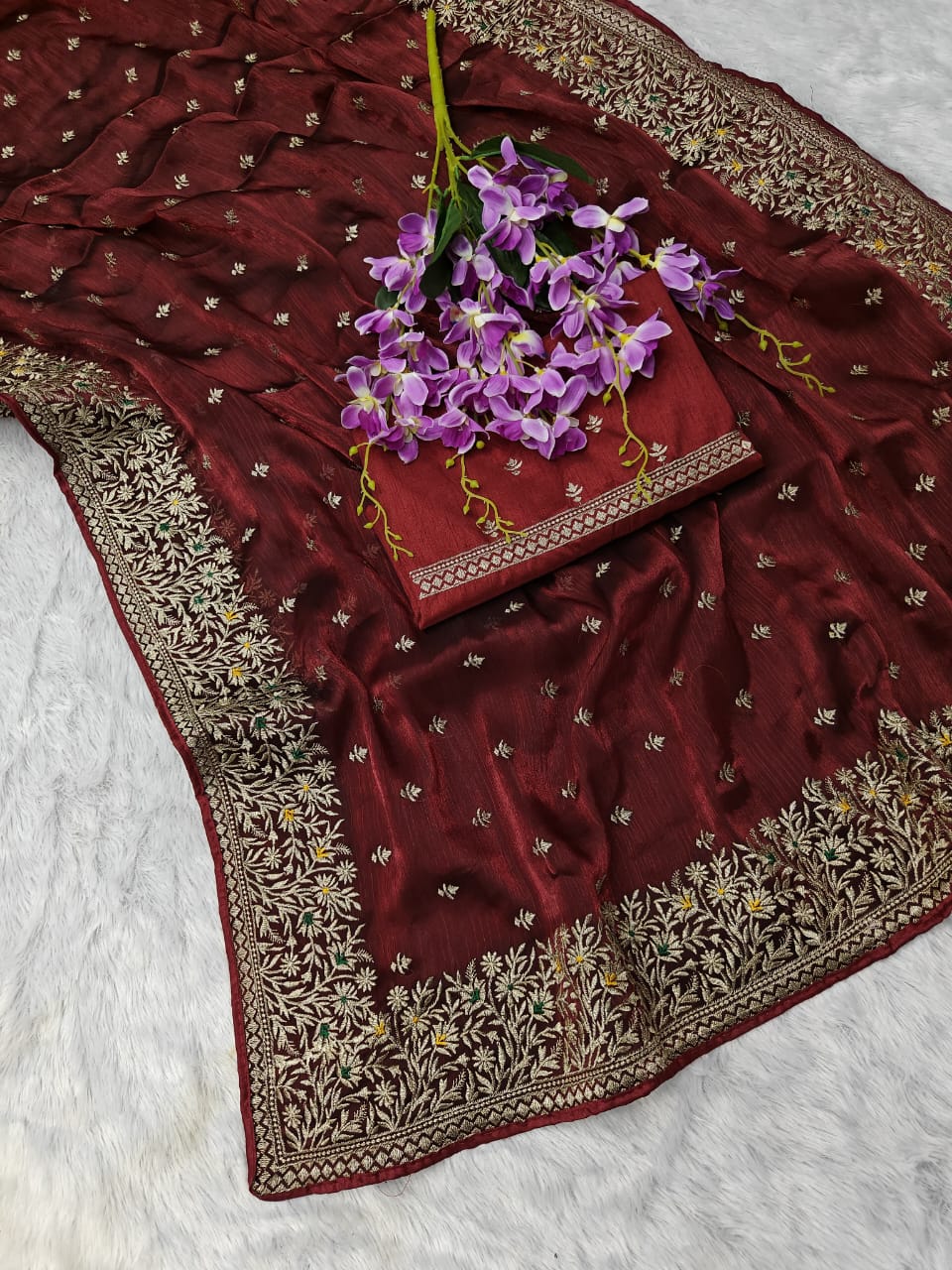 Beautiful Heavy Partywear Saree For Wedding Season