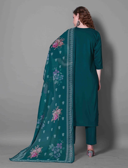 Kurta & Pant Dupatta Set in silk fabric