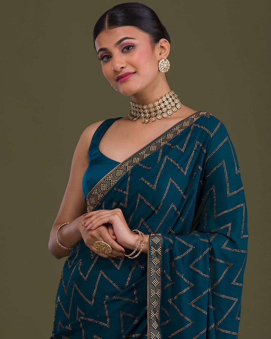 Blue Color Beauitful Soft Rangoli Silk Saree
