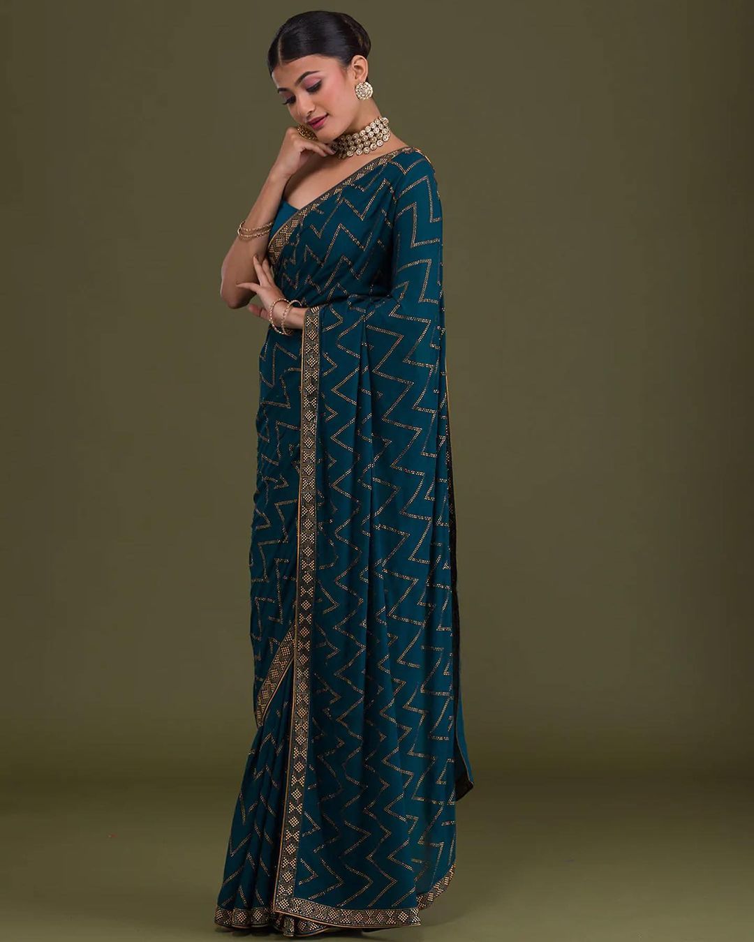 Blue Color Beauitful Soft Rangoli Silk Saree