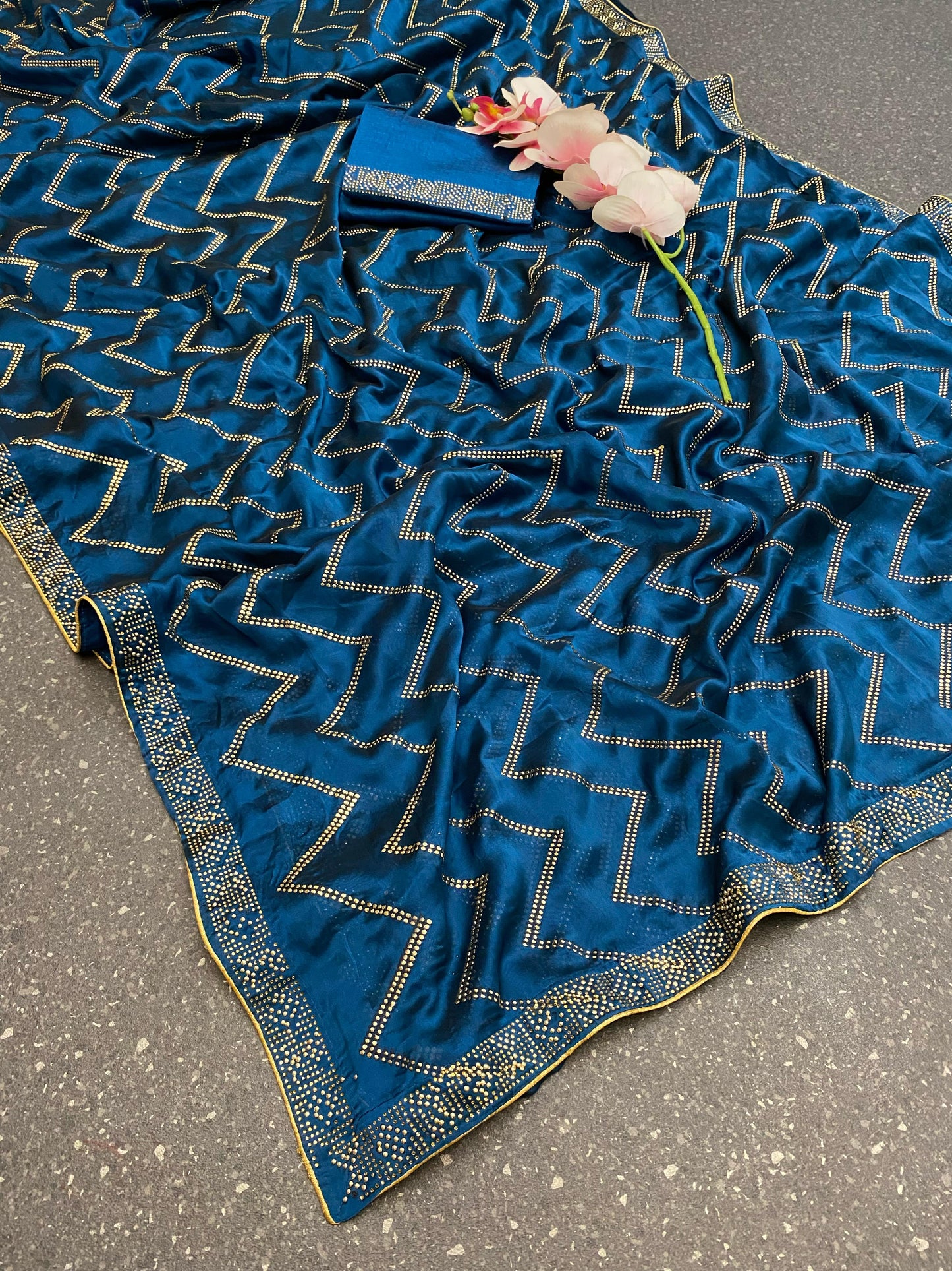 Blue Color Beauitful Soft Rangoli Silk Saree