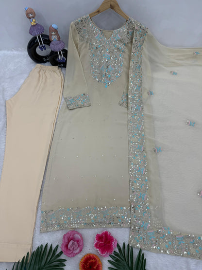 Georgette Fabric Designer Partywear Suit