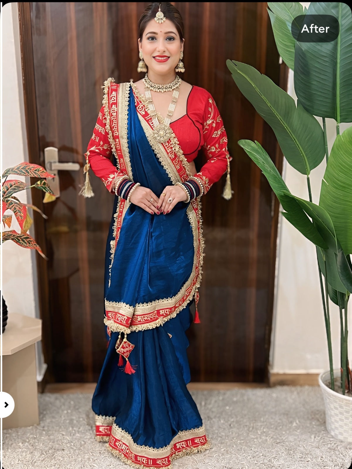 Blue Color Beautiful Partywear Saree