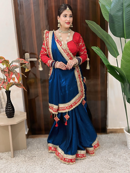 Blue Color Beautiful Partywear Saree
