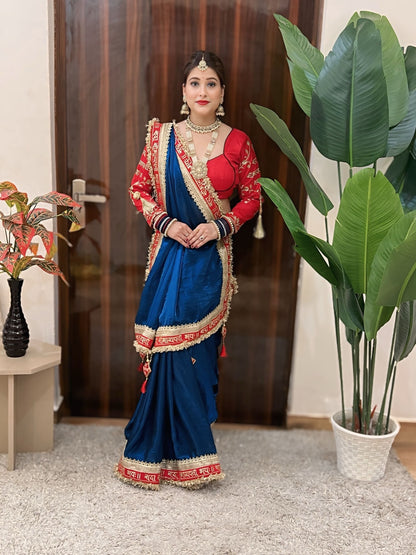Blue Color Beautiful Partywear Saree