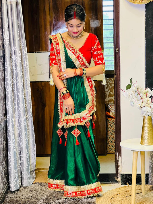 Green Color Beautiful Partywear Saree