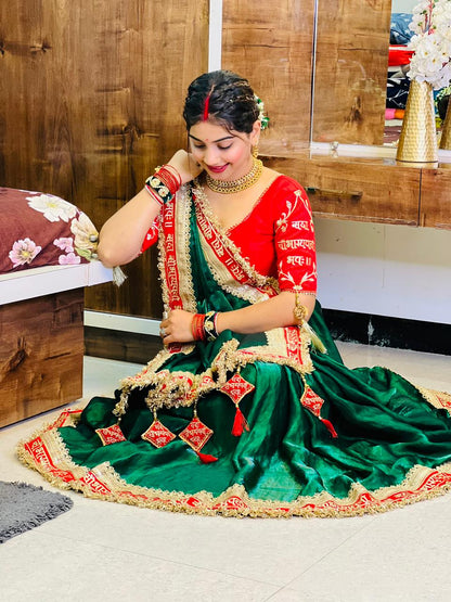 Green Color Beautiful Partywear Saree