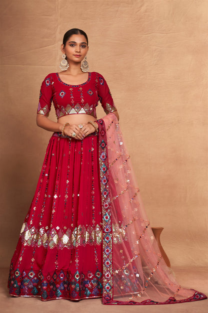 Designer Wedding Partywear Lehenga Choli in Georgette Fabric