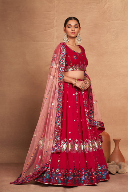 Designer Wedding Partywear Lehenga Choli in Georgette Fabric