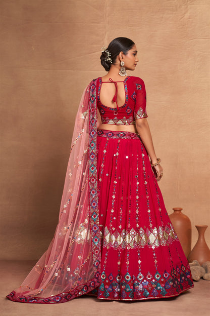 Designer Wedding Partywear Lehenga Choli in Georgette Fabric