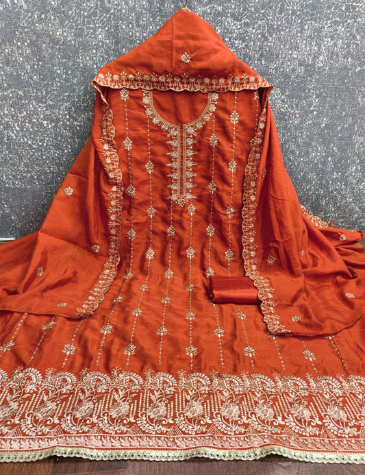 Daily Wear Dress in Vichitra Silk Fabric