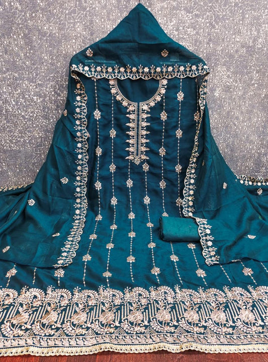 Daily Wear Dress in Vichitra Silk Fabric
