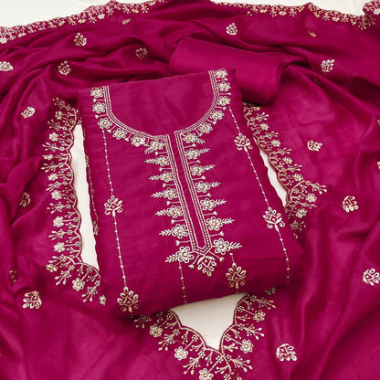 Daily Wear Dress in Vichitra Silk Fabric