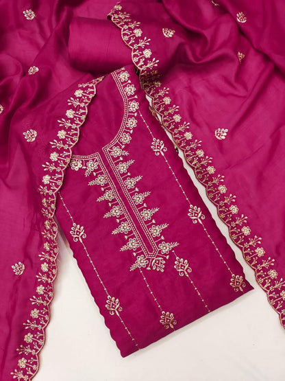 Daily Wear Dress in Vichitra Silk Fabric