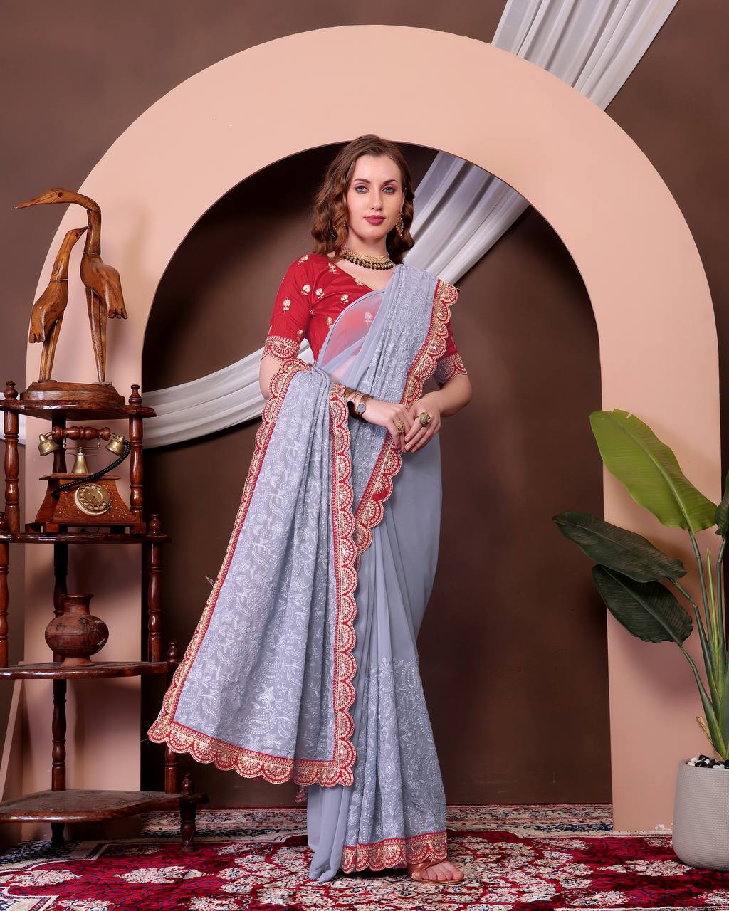 Light BLue Color Beautiful Georgette Saree