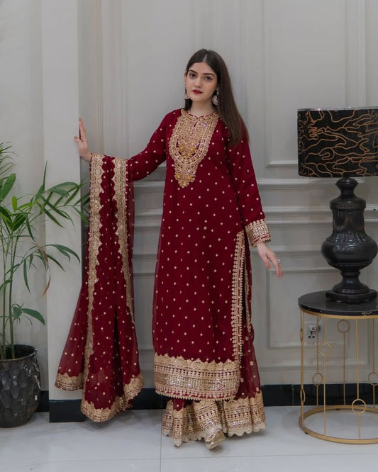 Georgette Fabric Pakistani suit full heavy work