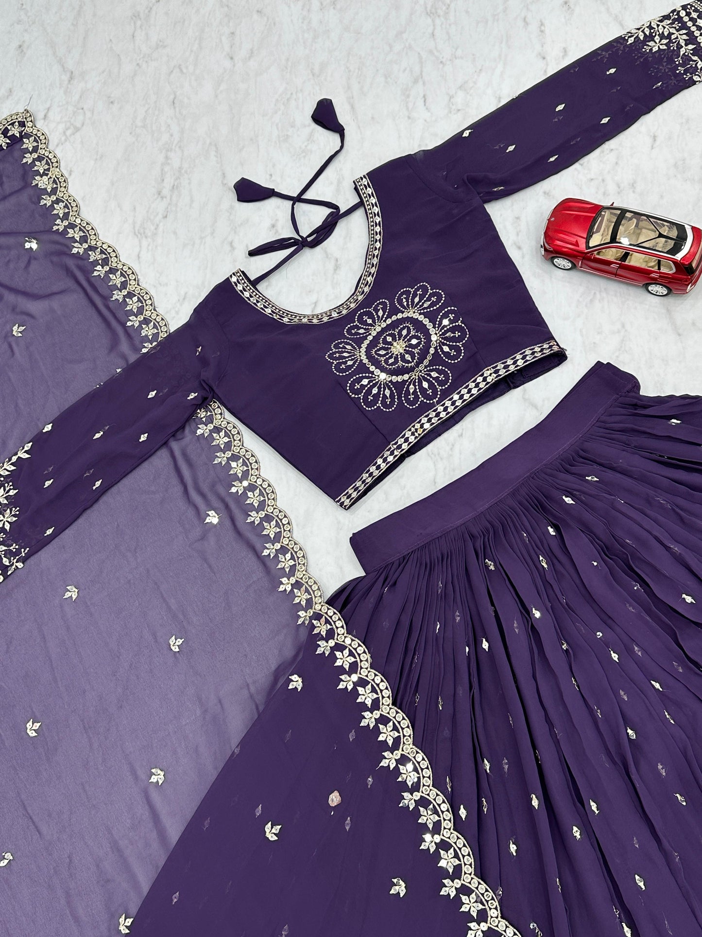 Blue Color Beautiful Lehenga Choli For Upcoming Wedding Function