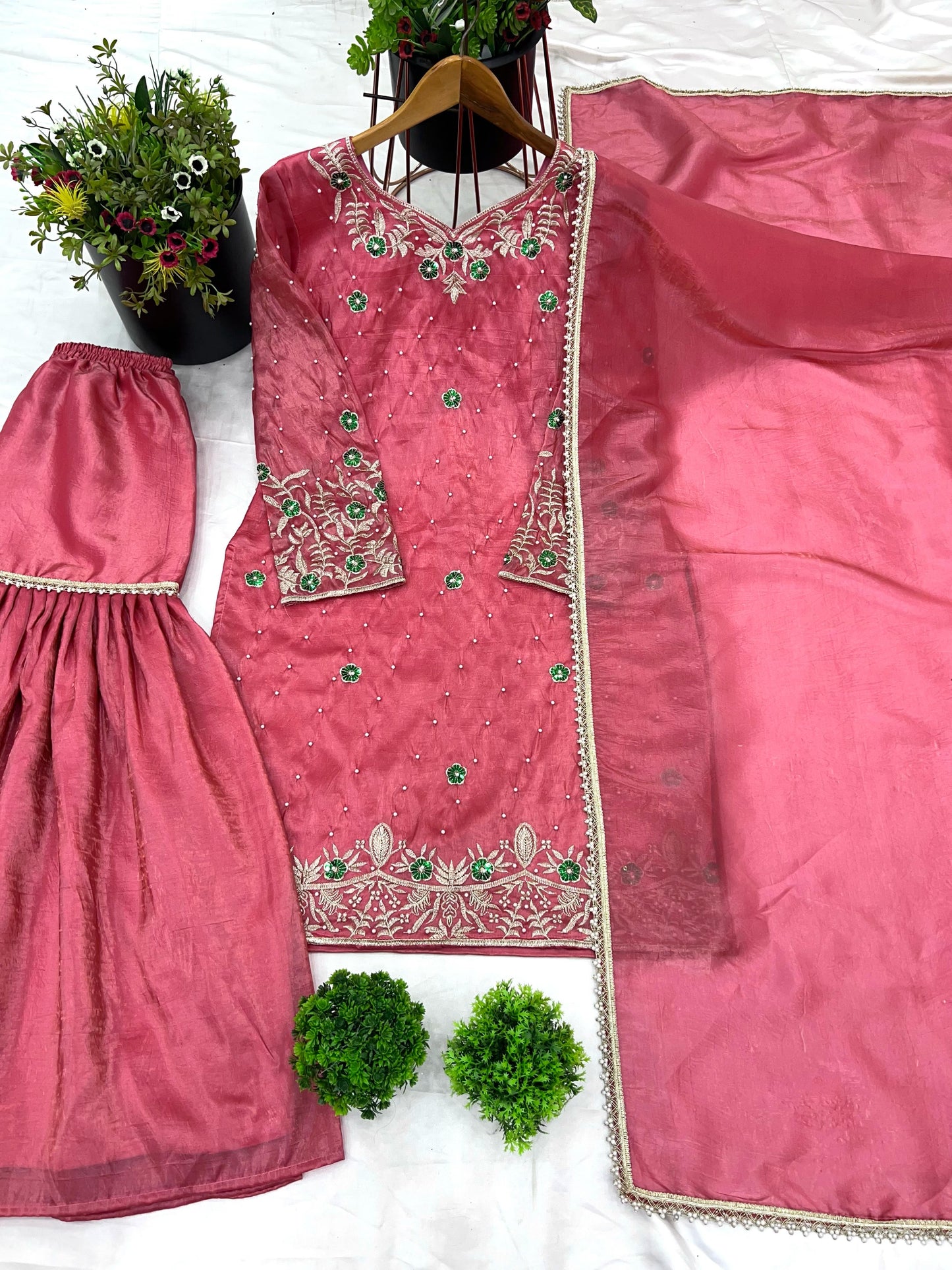 Pink Red Color Beautiful Dress for Wedding Wear