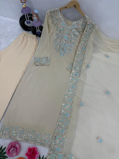 Georgette Fabric Designer Partywear Suit