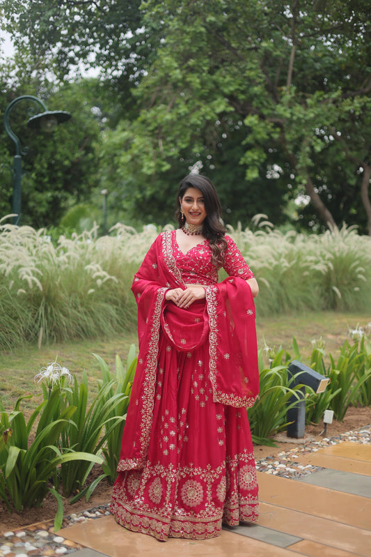 Pink Color Beautiful Lehenga Choli in Rangoli Silk Fabric
