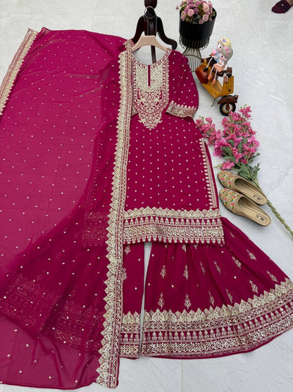 Pink Color Beautiful Partywear Dress in Georgette Fabric