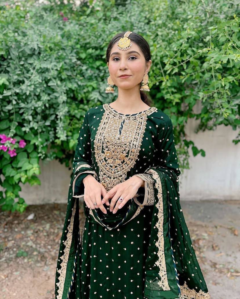 Green Color Beautiful Partywear Dress in Georgette Fabric