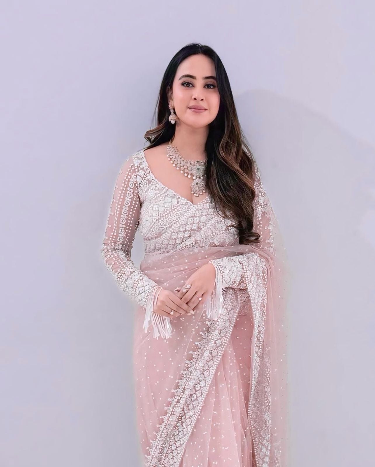 Net Fabric Saree for Partywear function
