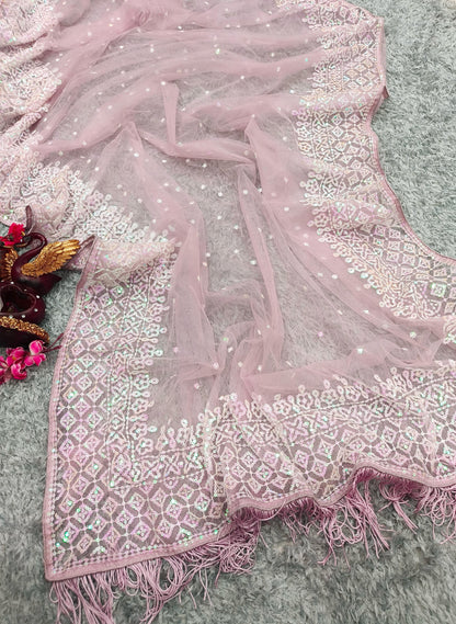 Net Fabric Saree for Partywear function