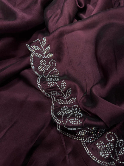 Beautiful Dark Maroon Color Beautiful Saree