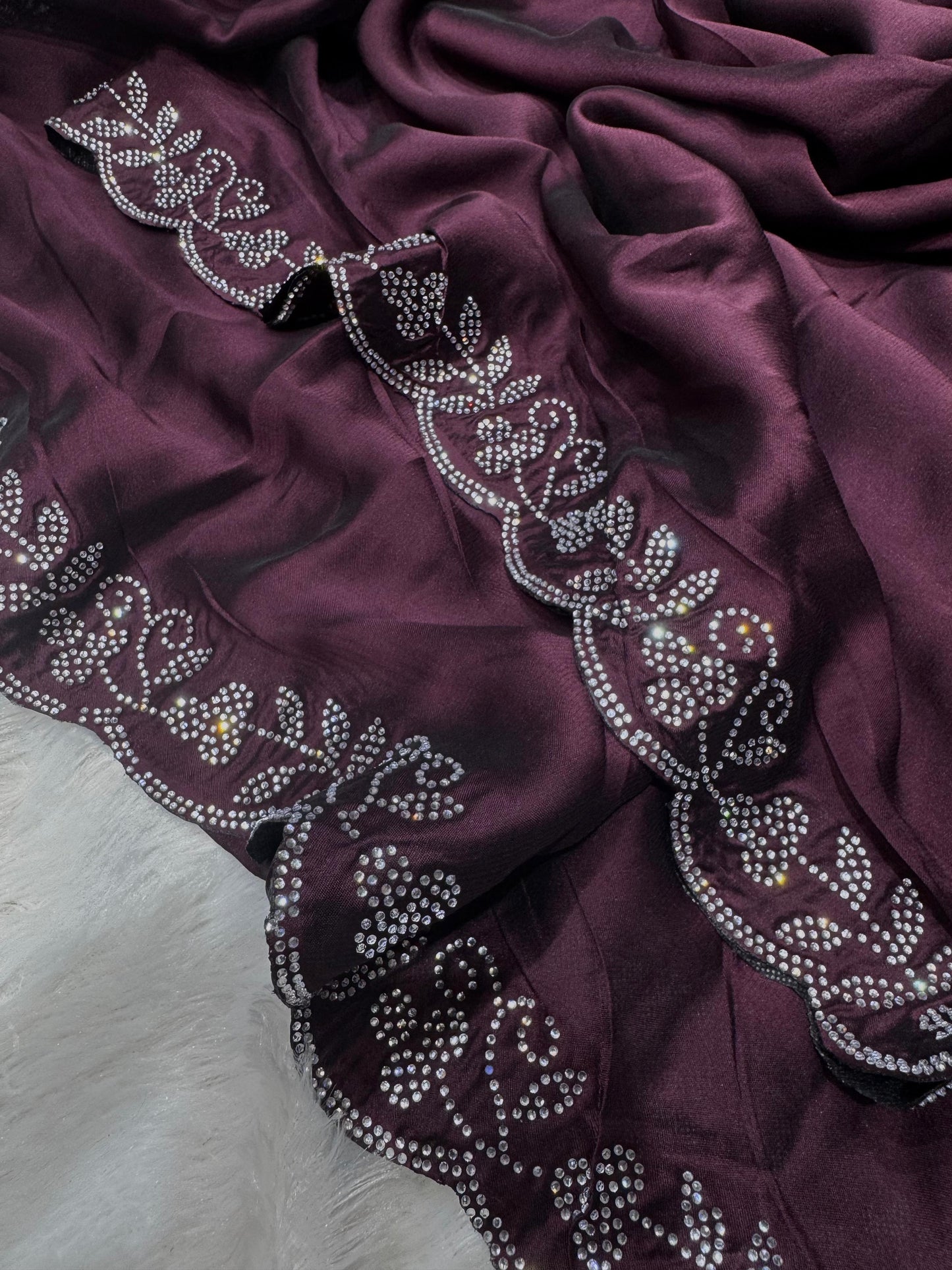 Beautiful Dark Maroon Color Beautiful Saree