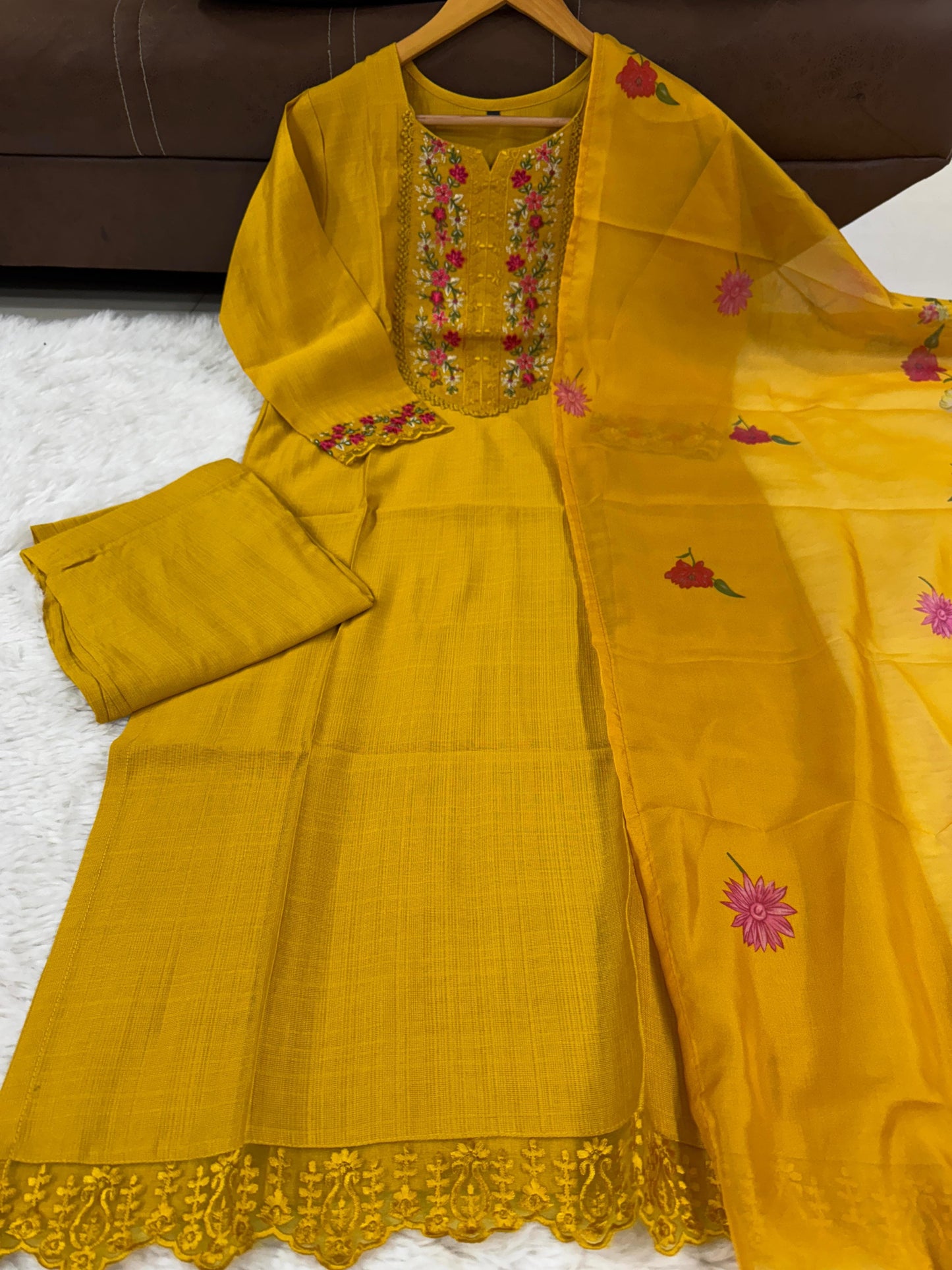 Yellow Color Silk Suit For Small Kitty Party