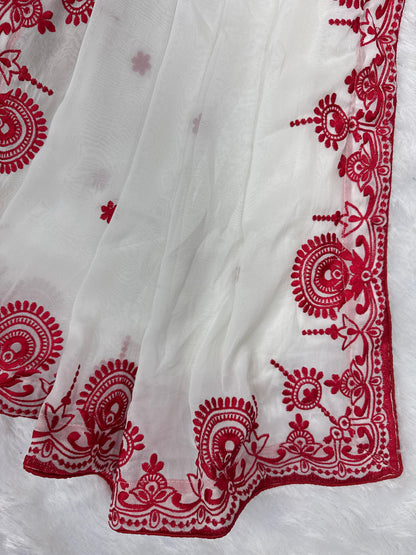 some special red & white saree