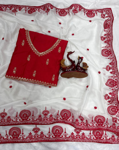 some special red & white saree
