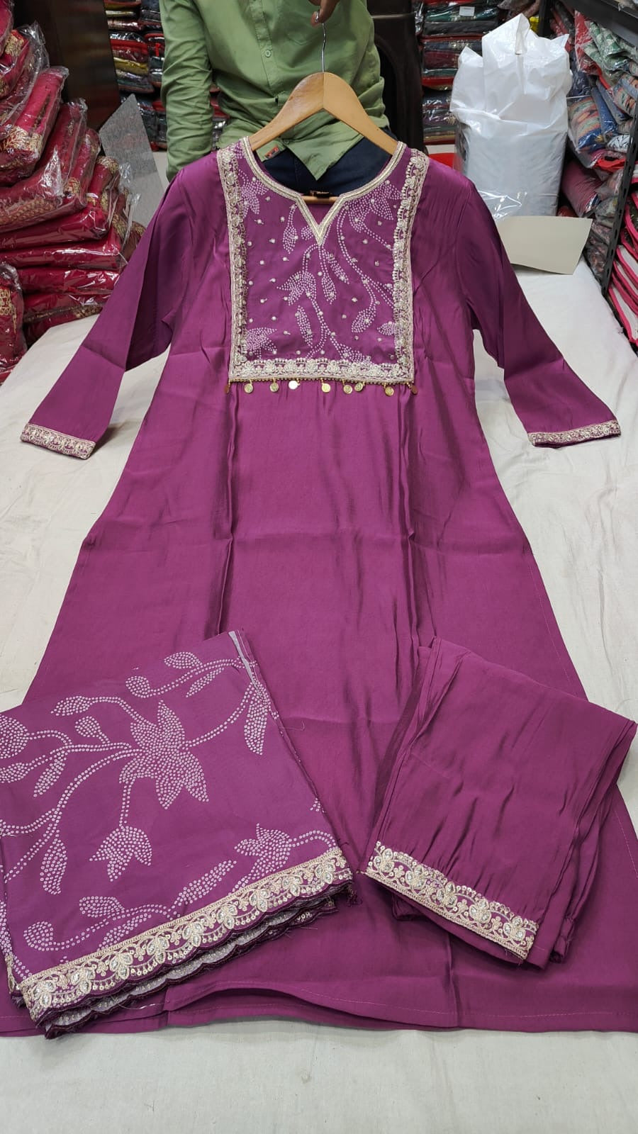 Purple Color Beautiful Daily Wear Kurti Pent Set