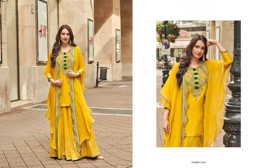 Yellow Color Beautiful Partywear Suit