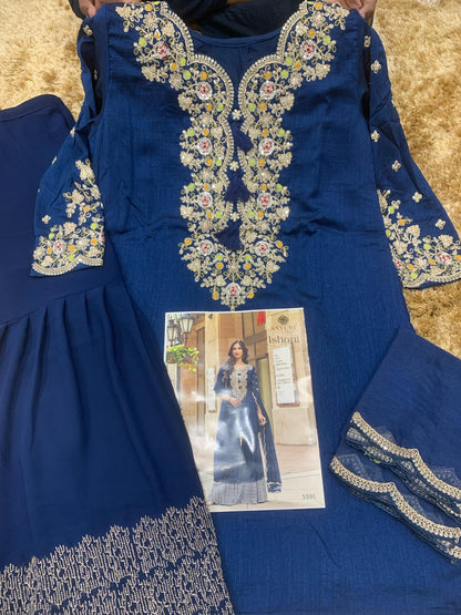 Blue Color Beautiful Partywear Suit