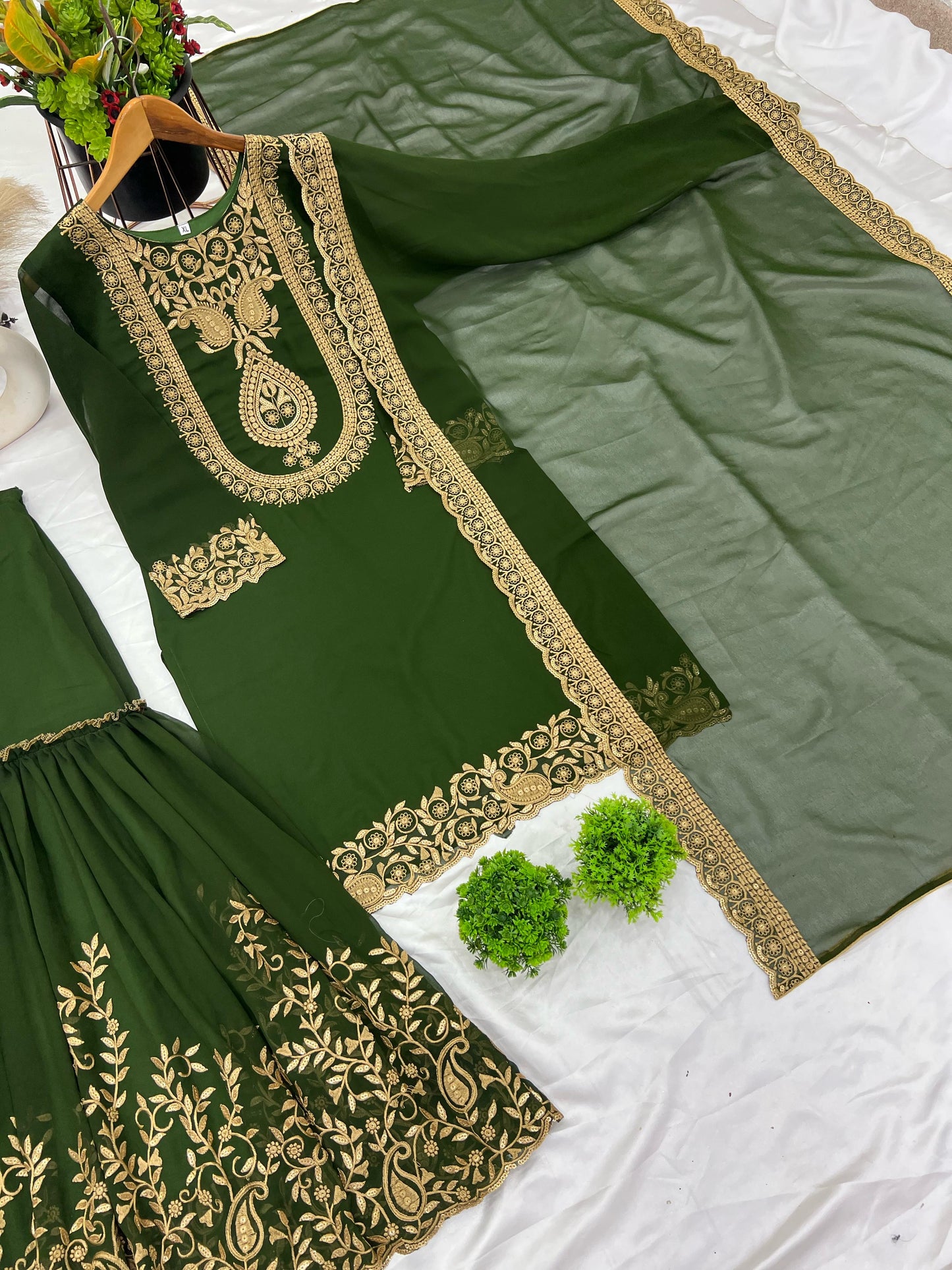 Green Color Beautiful suit for Party Function