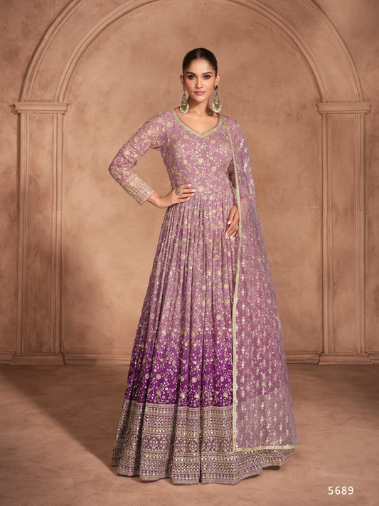 Designer Partywear Dress in Georgette Fabric
