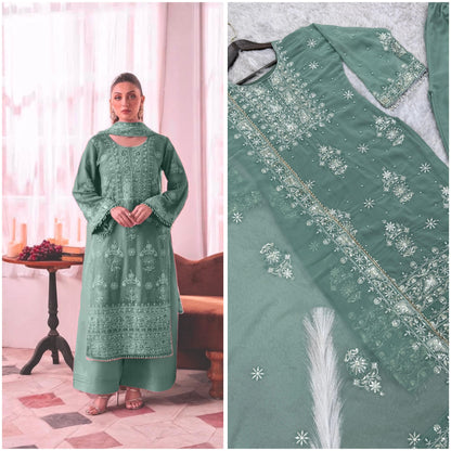 3 Piece Fancy Kurti With Plazzo And Beautiful Dupatta