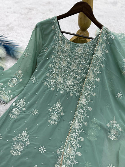3 Piece Fancy Kurti With Plazzo And Beautiful Dupatta