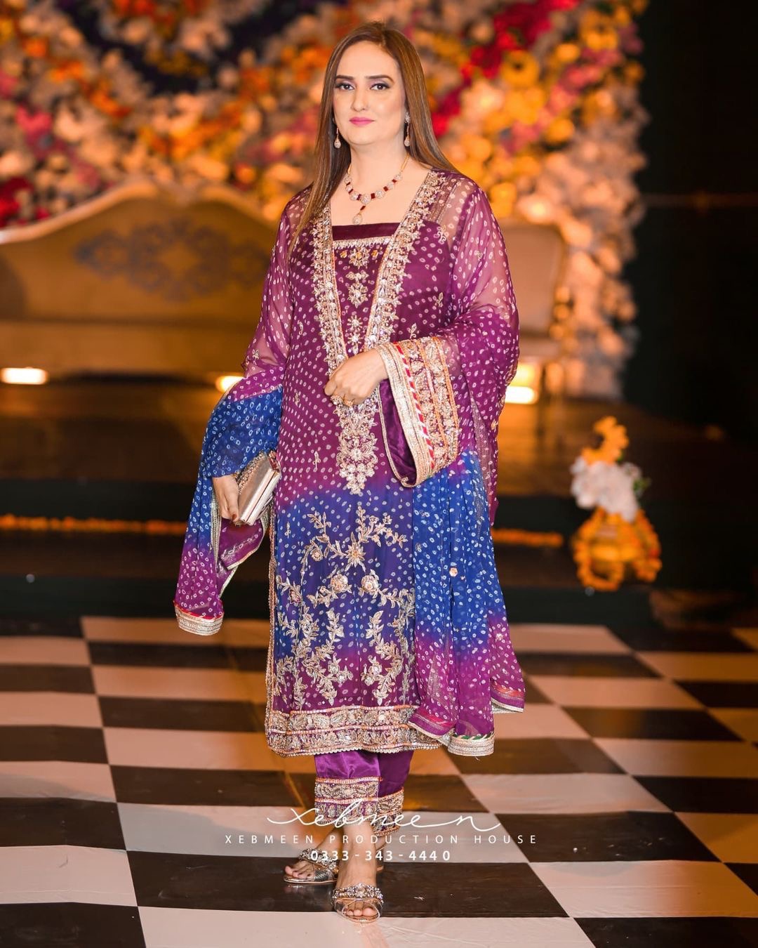 Beautiful Purple Blue Color Georgette Fancy Suit