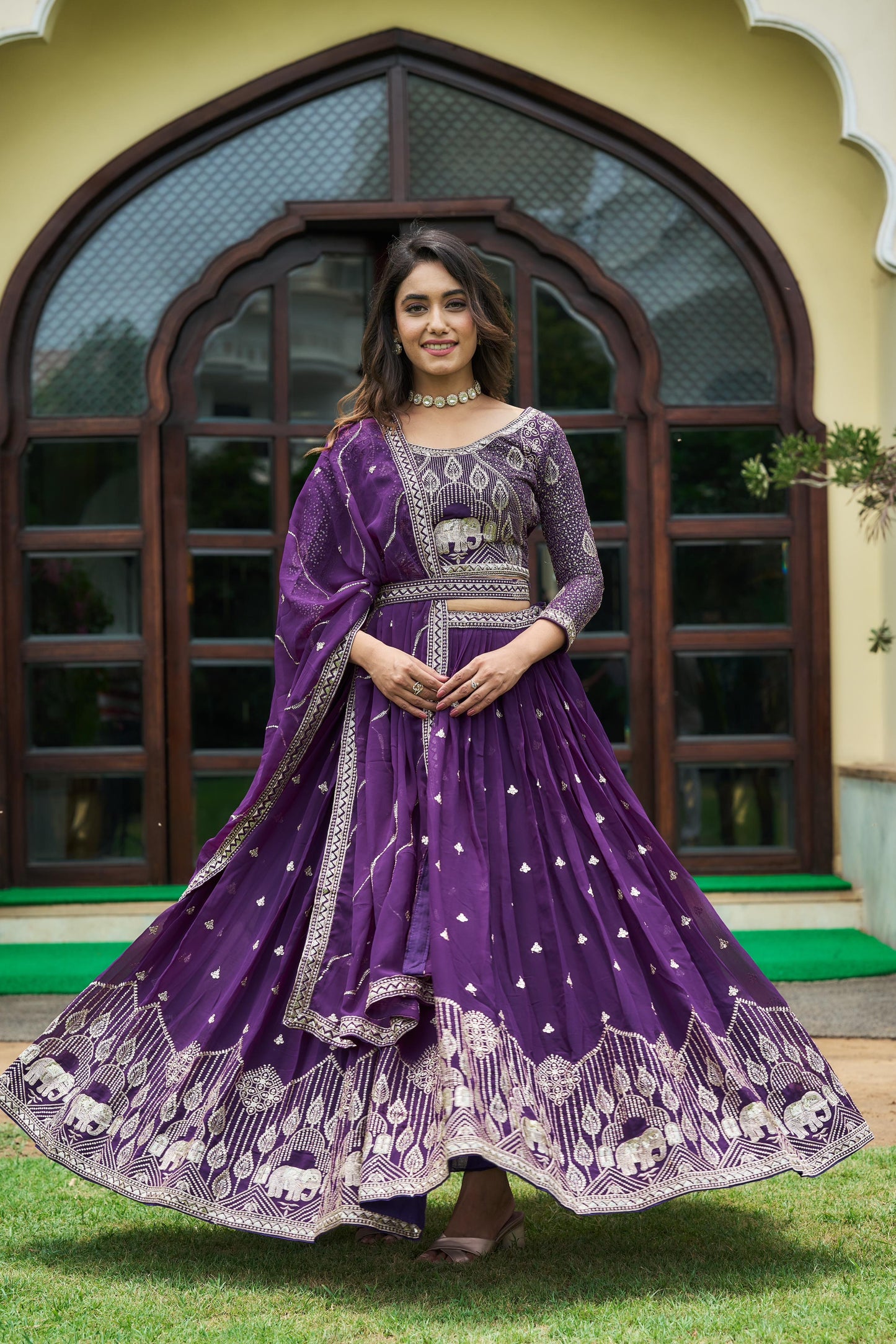 Purple Color Beautiful Lehenga Choli For upcoming function