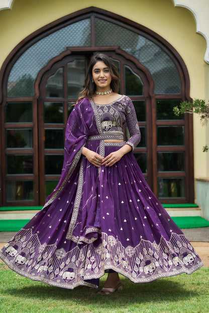 Purple Color Beautiful Lehenga Choli For upcoming function