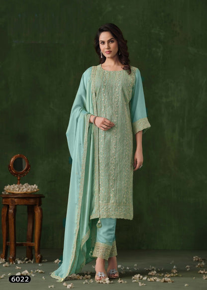 Beautiful Partywear Heavy Unstitched Rangoli Silk Suit