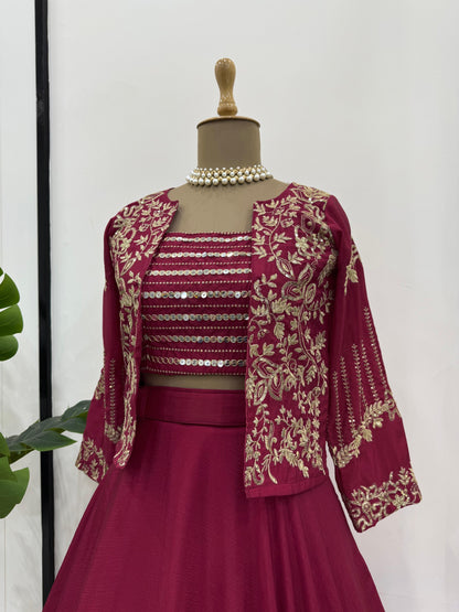 Maroo Color Beautiful Trending Lehenga Choli with koti